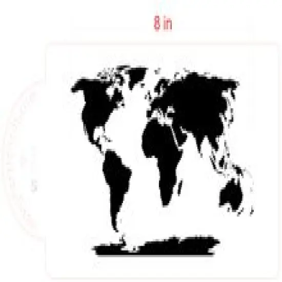 World Map Cake Stencil | C977 by Designer Stencils | Cake Decorating Tools | Baking Stencils for Royal Icing, Airbrush, Dusting Powder | Reusable Plastic Food Grade Stencil for Cakes | Easy to Use & Clean Cake Stencil {2}