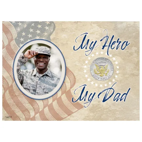 My Hero, My Dad with Genuine JFK Half Dollar Matted Coin {1}