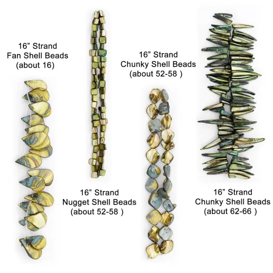 Clementine Sea Shell Beads Collection Value Pack |Olive {3}
