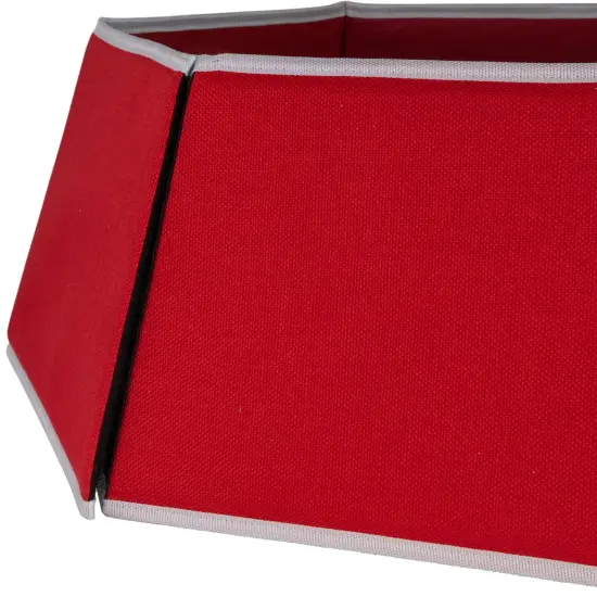 Northlight 26" Red Burlap with Reindeer Hexagonal Christmas Tree Collar {4}