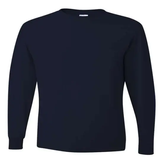 JERZEES&reg; Dri-Power Crewneck Long Sleeve T-Shirt Navy {1}