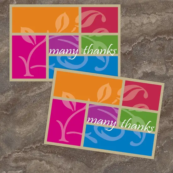 Great Papers! Thank You Note Card and Coordinating Envelope, Color Block, 4.75" x 3.375"(folded), 24 count {3}