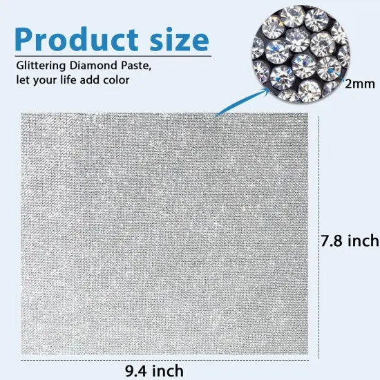12000 PCS Bling Bling Rhinestone Sheet Rhinestones Sticker DIY Car Decoration Sticker Self Adhesive Glitter Rhinestones Crystal Gem Stickers for Car Decoration, 9.4 x 7.9 Inch (Clear) {4}
