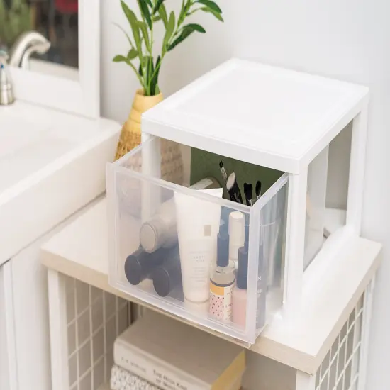 IRIS USA 3Pack 14.5qt Stackable Plastic Storage Drawers, White {5}