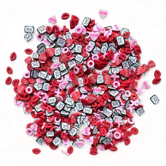 Buttons Galore Sprinkletz DIY Craft Embellishment Polymer Clay Pieces For Slime & Crafts 36 Grams - 3 Packs of Dear Valentine {1}