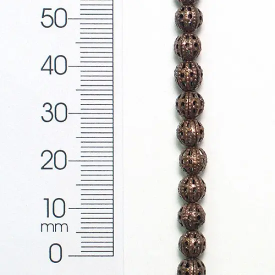 6 Packs of Filigree Metal Round Beads 8 Inch Strands Pack of 2 {1}