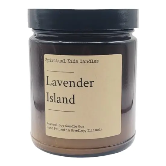 Lavender Island Soy Candle 8oz Hand Poured with All Natural Soy Wax and Fragrant/ Essential Oils! | Floral Candle | Birthday Gift | Christmas Gift {1}