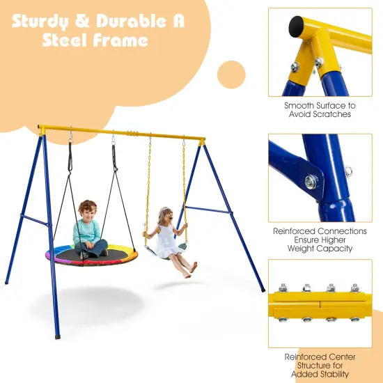 Extra-Large A-Shaped Swing Stand with Anti-Slip Foot-pads {5}