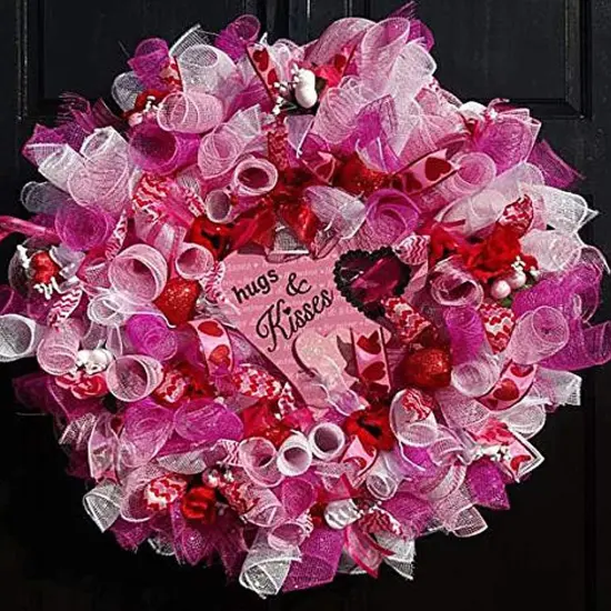 4 Rolls Valentine's Day Gift Ribbon,Satin Ribbons 10 Inch Wide Polyester Fabric Ribbons,White Pink Red Rose red for DIY Crafts,Wedding Decor,Gift Wrapping Decoration and More {4}