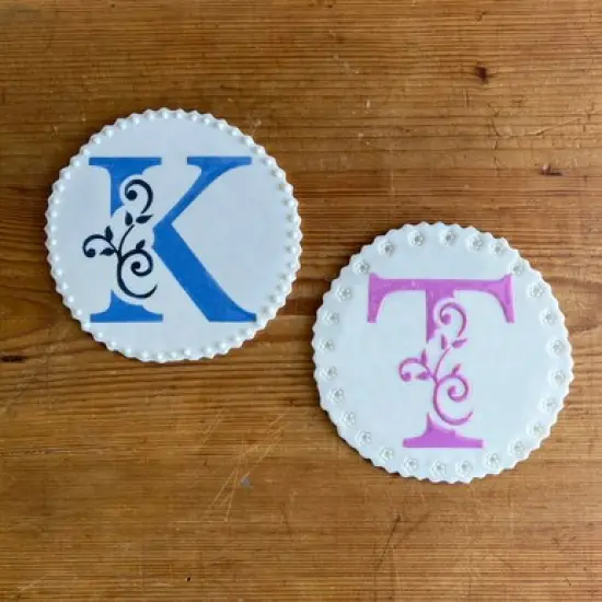 3.5-Inch Ornate Monogram Cake Stencil | C1082 by Designer Stencils | Stencils for Royal Icing, Airbrush, Dusting Powder | {3}