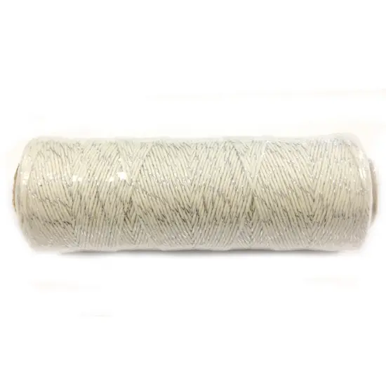 Wrapables Cotton Baker's Twine 4ply 110 Yard, Metallic Silver {1}