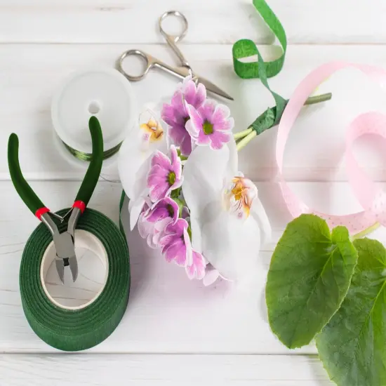 Floral Tape and Floral Wire Arrangement Tools Kit with Wire Cutter 26 Gauge Stem Wire and 22 Gauge Paddle Wire for Bouquet Stem Wrap Florist {2}