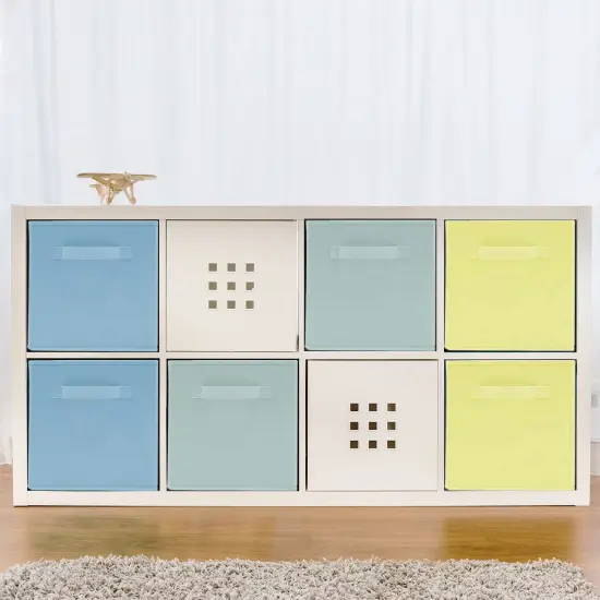 Sorbus Fabric Collapsible Cube Storage Bins Set (6 Pack) Blue, Green,Yellow {2}