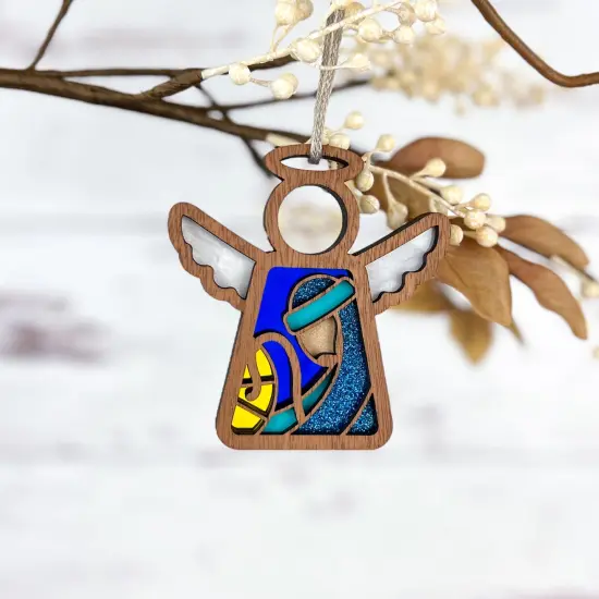 3.5" (H) Christmas Nativity Joseph Ornament - Handcrafted in Texas - Mother's Angels&reg; Christmas Angel Wings Figurine {4}