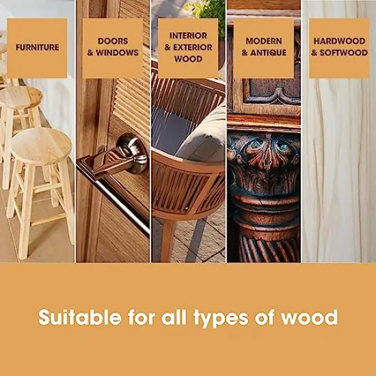 Wood Stain | Multiple Finishes | Fast Drying | Indoor and Outdoor Furniture and More | Water Based, Low Odor, Non-Toxic | Polyurethane| Teak (8.5oz / 250ml) {5}