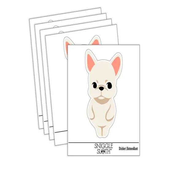 Standing French Bulldog Puppy Frenchie Waterproof Vinyl Phone Tablet Laptop Water Bottle Sticker Set - 5 Pack {2}