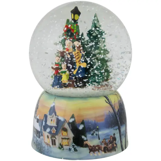 Northlight Christmas Carolers Winter Scene Musical Snow Globe - 6" Green {4}