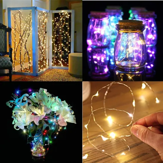 LED String Fairy Lights Copper Wire Battery Powered Waterproof Warm white {6}