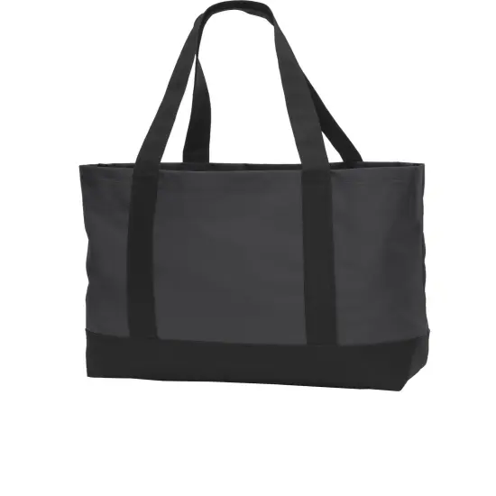 Port Authority&reg; Day Tote Bag- 600 denier polyester canvas Chili red/ black {3}