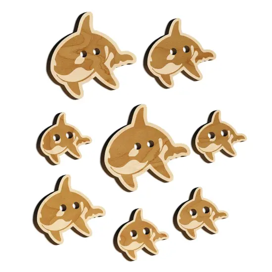Orca Killer Whale Wood Buttons for Sewing Knitting Crochet DIY Craft {7}