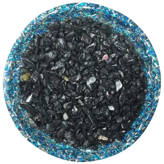 Black Tourmaline Tiny Crystal Chips &ndash; Size 0 {1}