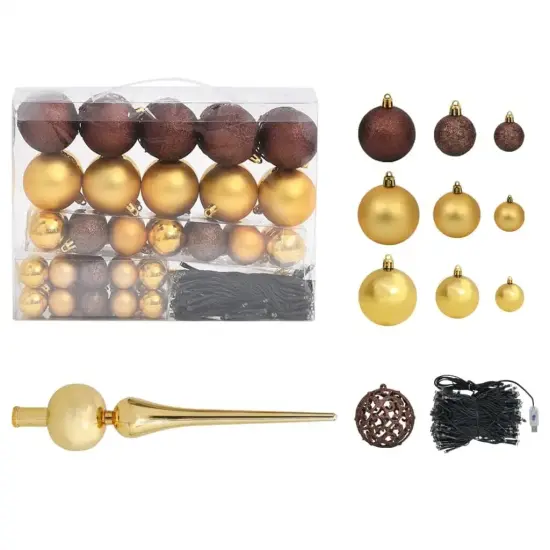 61 Piece Christmas Ball Set with Peak and 150 LEDs {1}