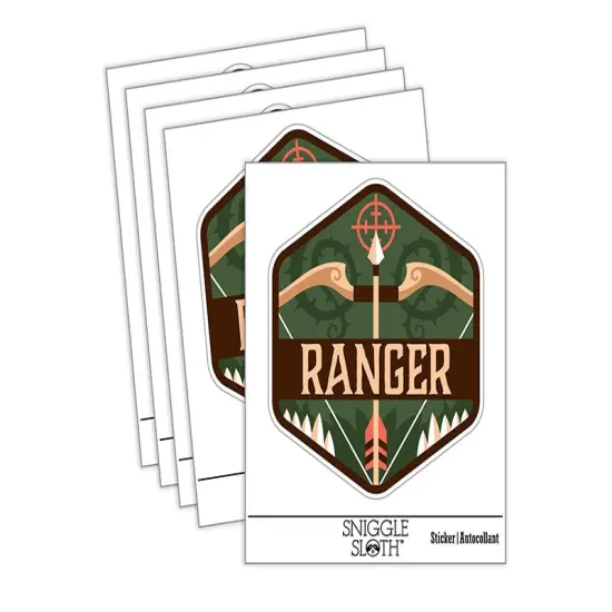 RPG Class Ranger Bow Games Fantasy Gaming Waterproof Vinyl Phone Tablet Laptop Water Bottle Sticker Set - 5 Pack {2}