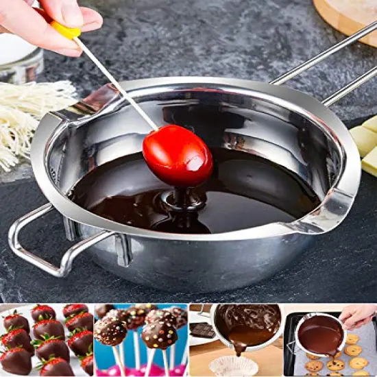 (18/8 Steel, 2 Cup Capacity, 480ML) Stainless Steel Double Boiler Pot for Melting Chocolate, Candy and Candle Making {4}