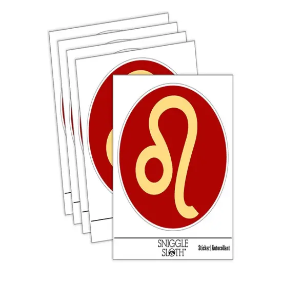 Leo Horoscope Astrological Zodiac Sign Waterproof Vinyl Phone Tablet Laptop Water Bottle Sticker Set - 5 Pack {1}