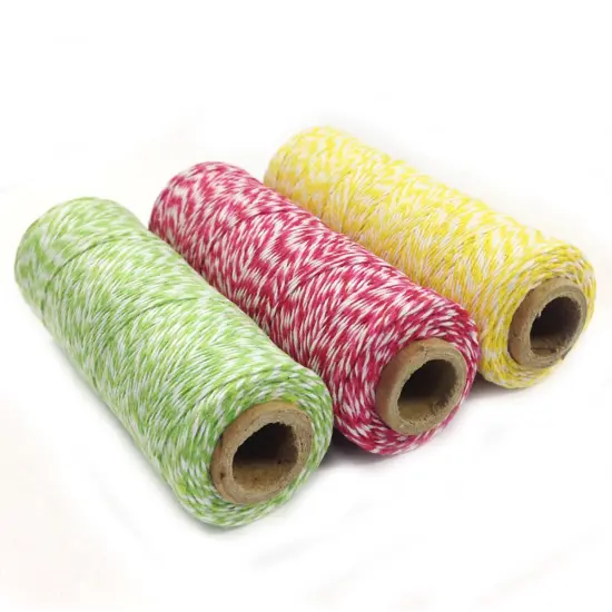 Wrapables Cotton Baker's Twine 4ply 330 Yards (Set of 3 Spools x 110 Yards) for Gift Wrapping, Party Decor, and Arts and Craft (Yellow, Red & Hot Pink, Light Green) {2}