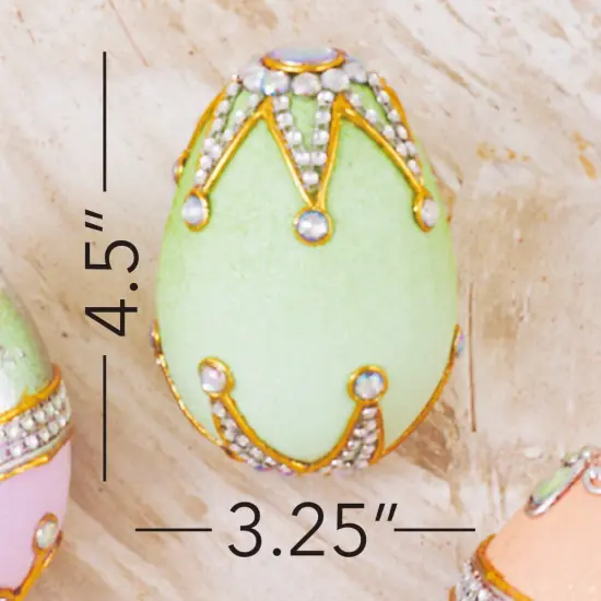 Easter Decorations - Easter Egg Capiz Jeweled Egg Set {4}