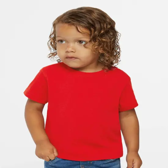 Rabbit Skins&reg; Toddler Cotton Crewneck Short Sleeve Jersey T-Shirt -3301T Red {1}