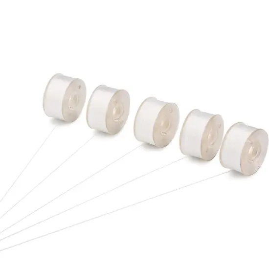 144 Pieces Embroidery Pre-Wound Bobbins Thread, Class 15 Type A Size SA156, Polyester White 60 wt, Bernina Pfaff Ambition BabyLock Brother Embroidery and Sewing Machines Plastic Side {6}