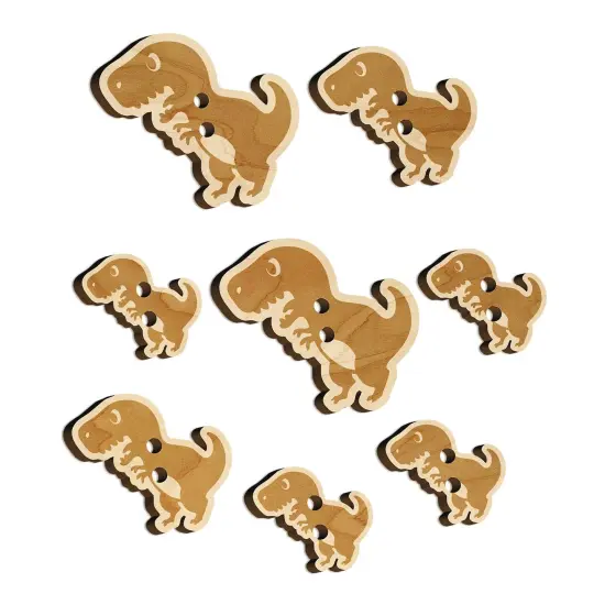 Cute Tyrannosaurus Rex Dinosaur Wood Buttons for Sewing Knitting Crochet DIY Craft {7}