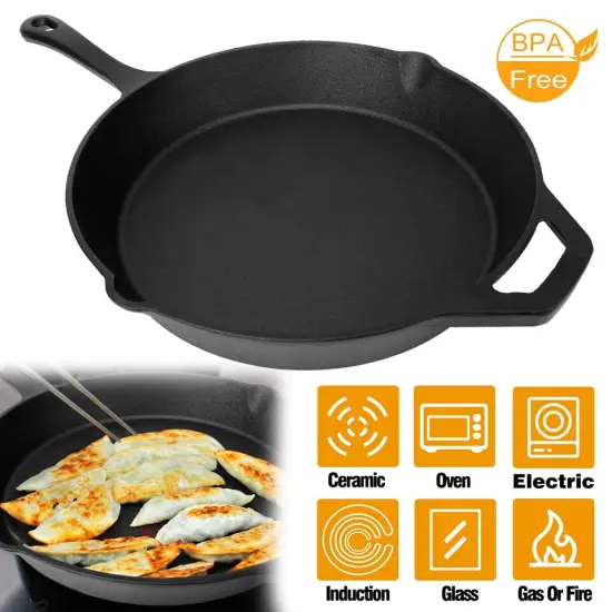 12" Pre-Seasoned Cast Iron Skillet - Oven-Safe, Non-Stick {3}