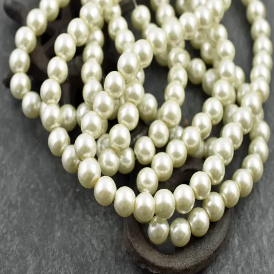 Creamy White Pearl Round Beads (32 inch strand) -- Choose Your Size {5}