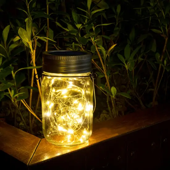 6 Pack 30 Led String Fairy Lights Hanging Solar Lanterns Outdoor Waterproof, Hangers and Jars Included, Outdoor Decor for Christmas, Wedding, Garden, Patio {4}