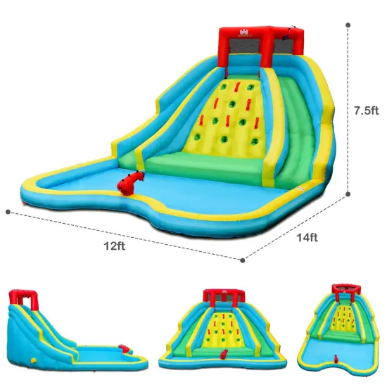 Double Side Inflatable Water Slide Park with Climbing Wall for Outdoor {4}
