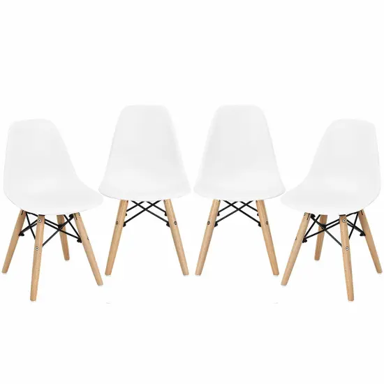 4 PCS Children Chair Set Medieval Style Dining Chairs with Wood Legs {3}