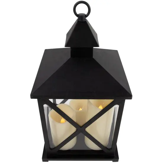 Northlight LED Candle Lantern with 3 Flameless Candles - 12.5" - Black {6}