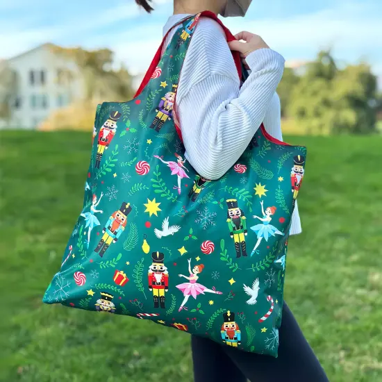 Wrapables Christmas Holiday AllyBag Collection Reusable Shopping Bag Gnomes Gray {7}