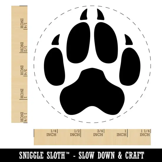 Wolf Coyote Paw Print Rubber Stamp for Stamping Crafting Planners {1}