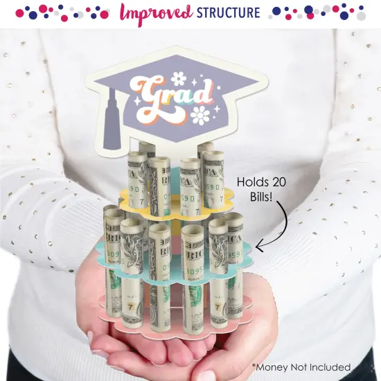 Big Dot of Happiness Groovy Grad - DIY Hippie Graduation Party Money Holder Gift - Cash Cake {3}