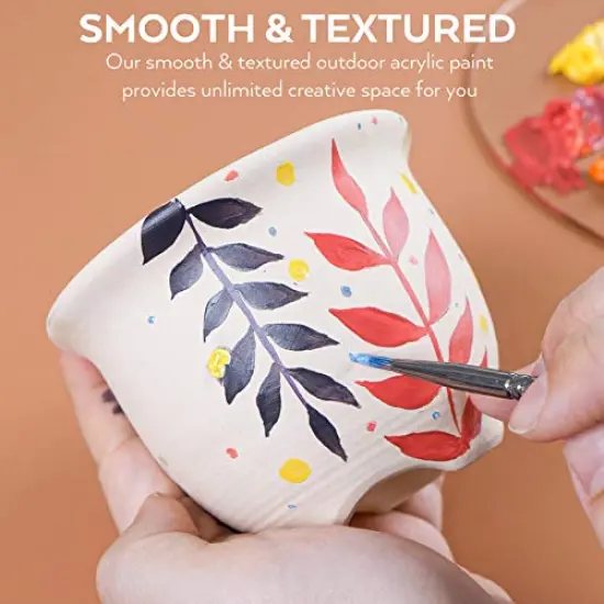 32 Colors Outdoor Acrylic Paint Bulk with Brush and Sponge, Knife, Non-Toxic Paint for Multi-surface Rock, Wood, Fabric, Leather, Crafts, Canvas, Shoes and Wall Painting {5}