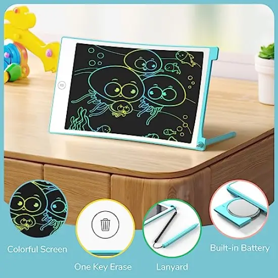 2 Pieces LCD Writing Tablet, 8.5 Inch Colorful Doodle Board Drawing Tablet for Kids, Kids Travel Games Activity Learning Toys Birthday Gifts for 3 4 5 6 Year Old Boys and Girls Toddlers {6}