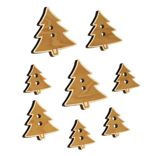 Pine Tree Cartoon Wood Buttons for Sewing Knitting Crochet DIY Craft {7}