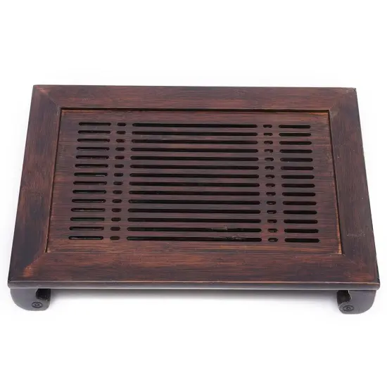Luxury Bamboo Tea Tray Serving Table Water Storage Plate {1}