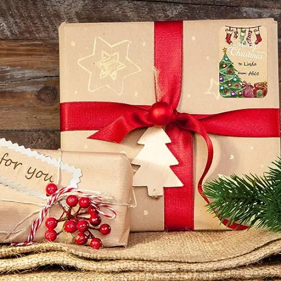 DreamBuilt 120pcs Christmas Gift Tags Stickers Self Adhesive - 2"x3" Christmas Name Tags for Gifts Festival - to from Gift Tag Stickers for Presents {2}