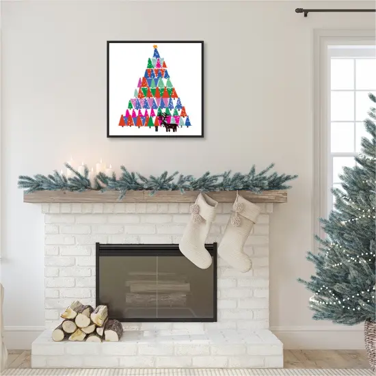 Christmas Tree by Jenny Frean Framed Canvas Wall Art {1}