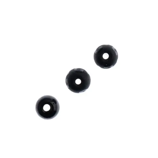 Earth's Jewel Semi-Precious 16" Tibetan Dzi Agate Black Matte Detail Swirl Pattern {1}